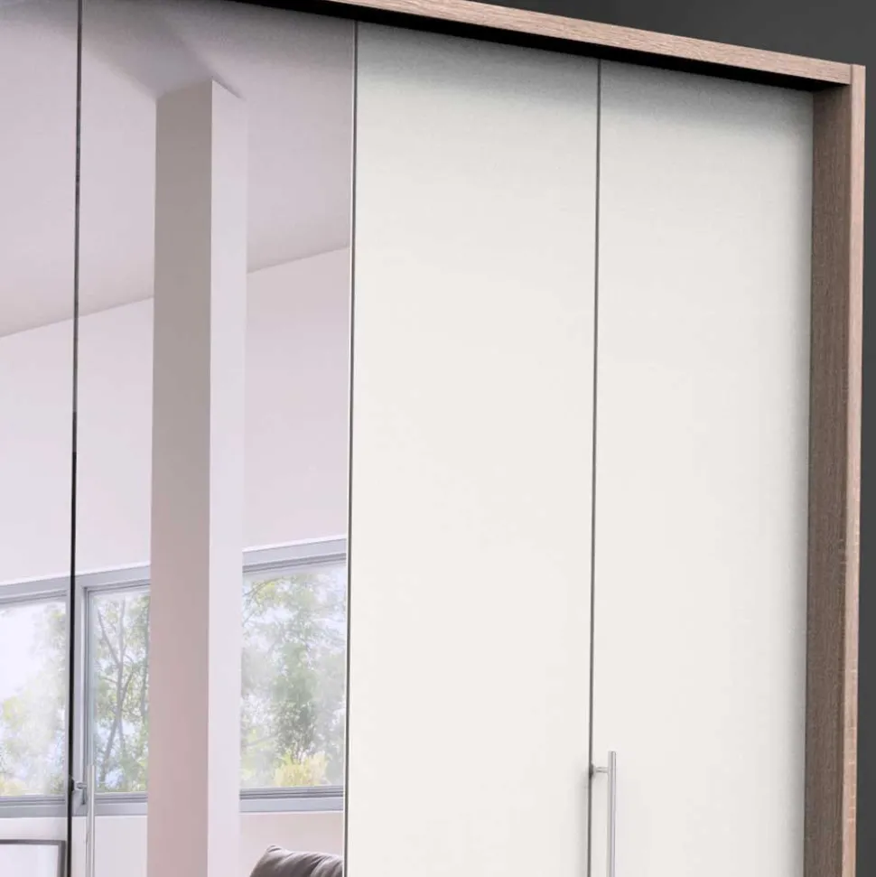 Moderner Falttüren-Kleiderschrank mit Spiegel - Vaclyn