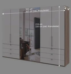Moderner Falttüren-Kleiderschrank mit Spiegel - Vaclyn