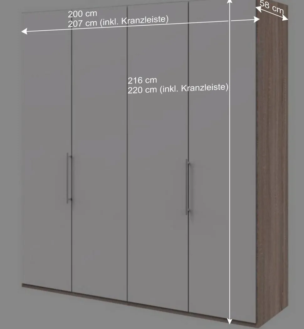 Moderner Falttürenschrank mit Metallgriffen - Vaclyn