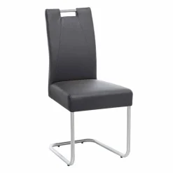 Moderner Freischwinger Rumona in Kunstleder und Edelstahl (2er Set)