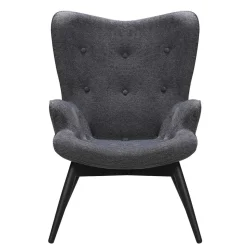 Moderner Kaminsessel in Dunkelgrau Stoff - Bataia