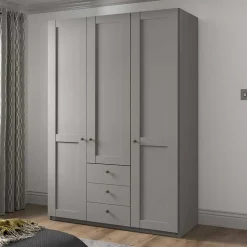 Moderner Kleiderschrank in Hellgrau - Ridonna