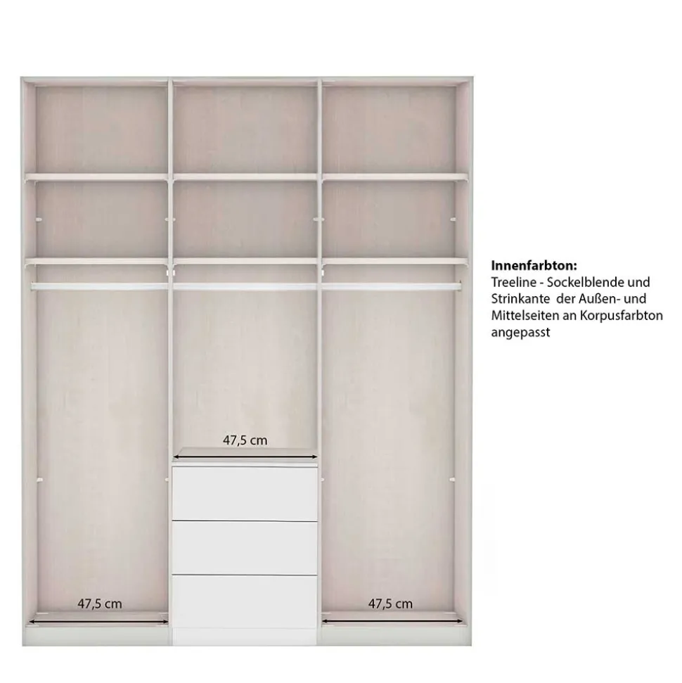 Moderner Kleiderschrank in Hellgrau - Ridonna