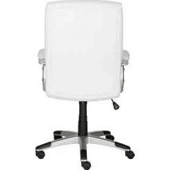 Moderner Kunstleder Chefsessel in Weiß & Chrom - Shiraz