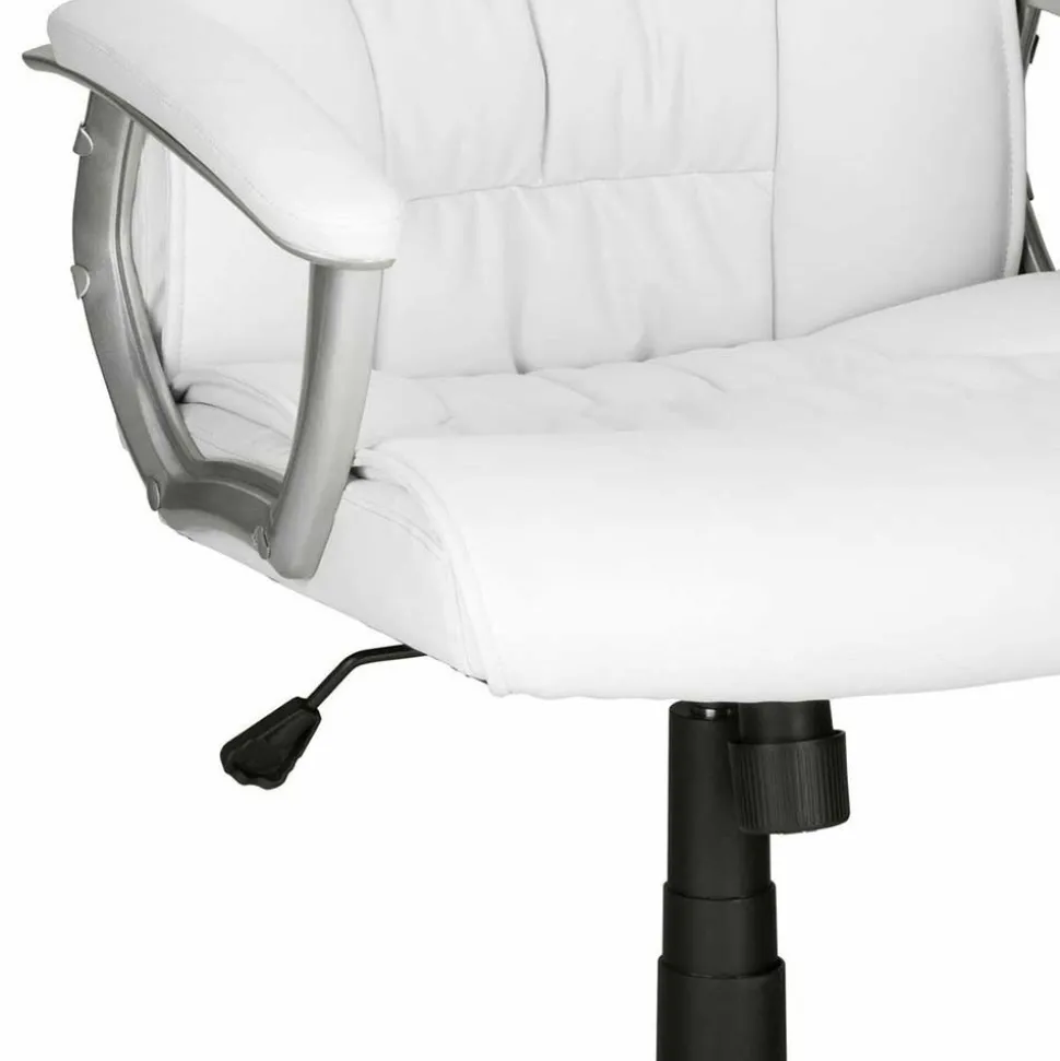 Moderner Kunstleder Chefsessel in Weiß & Chrom - Shiraz