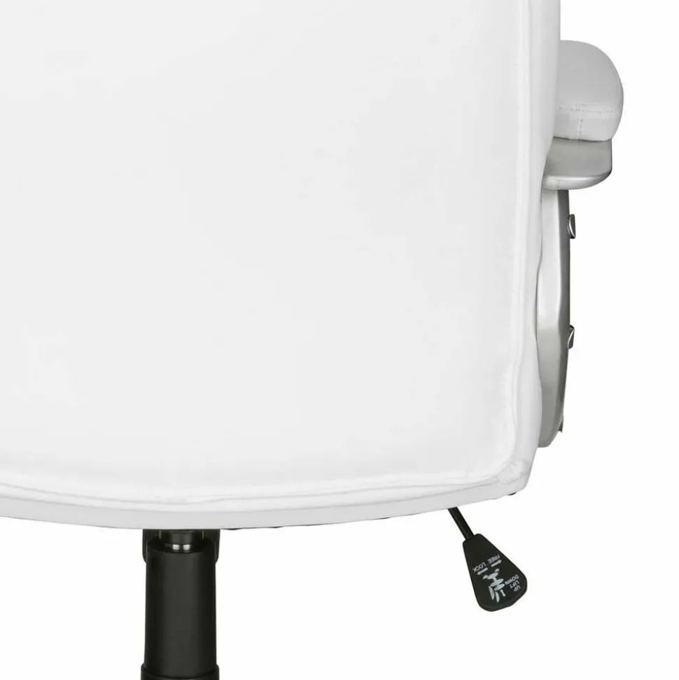 Moderner Kunstleder Chefsessel in Weiß & Chrom - Shiraz