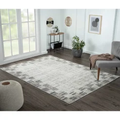 Moderner Kurzflor Teppich mit geketteltem Rand - Bihar