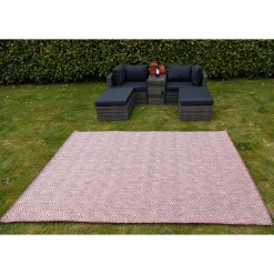 Moderner Outdoor Teppich in Rost & Creme - Ranieros