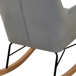 Moderner Schaukelstuhl aus Samt in Grau - Cenka