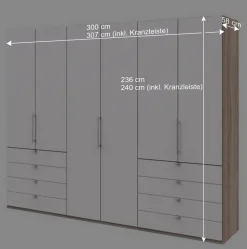 Moderner Schlafzimmerschrank in Weiß & Eiche sägerau - Vaclyn