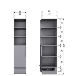 Moderner Schrank in Beton Grau - Almond