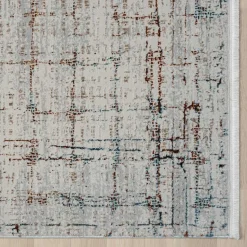 Moderner Teppich in Hellgrau & Terracotta - Ropez