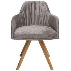 Moderner Tischsessel aus Velours Grau - Faunatia