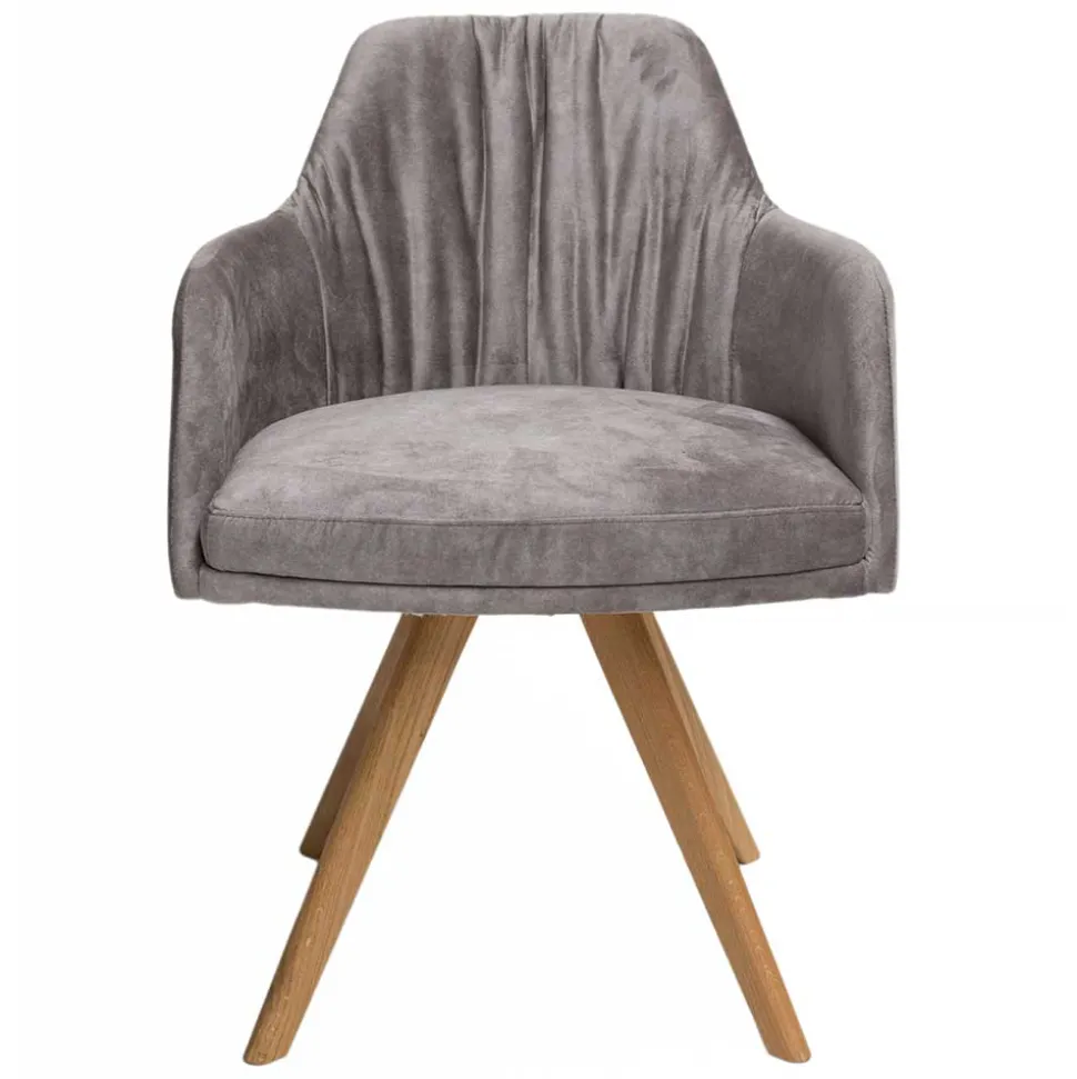 Moderner Tischsessel aus Velours Grau - Faunatia