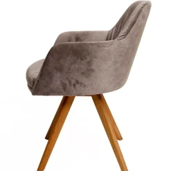 Moderner Tischsessel aus Velours Grau - Faunatia