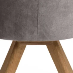 Moderner Tischsessel aus Velours Grau - Faunatia