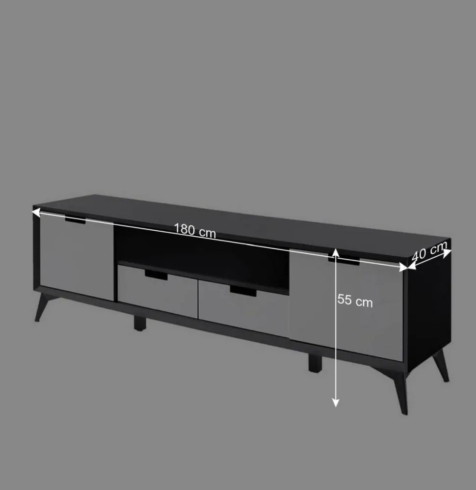 Moderner TV Unterschrank in Weiß & Grau - Vadids