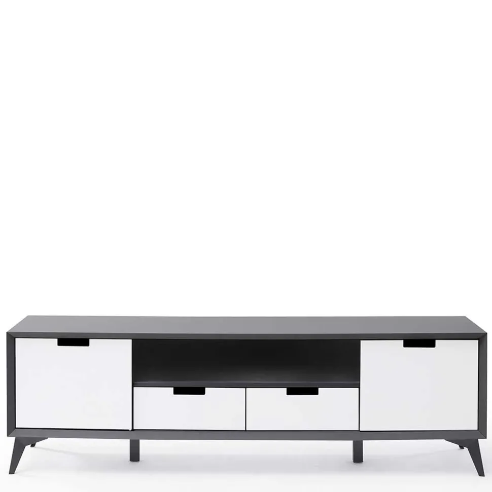 Moderner TV Unterschrank in Weiß & Grau - Vadids