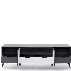 Moderner TV Unterschrank in Weiß & Grau - Vadids