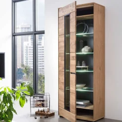 Moderner Vitrinenschrank 70x196x40 cm - Sennya
