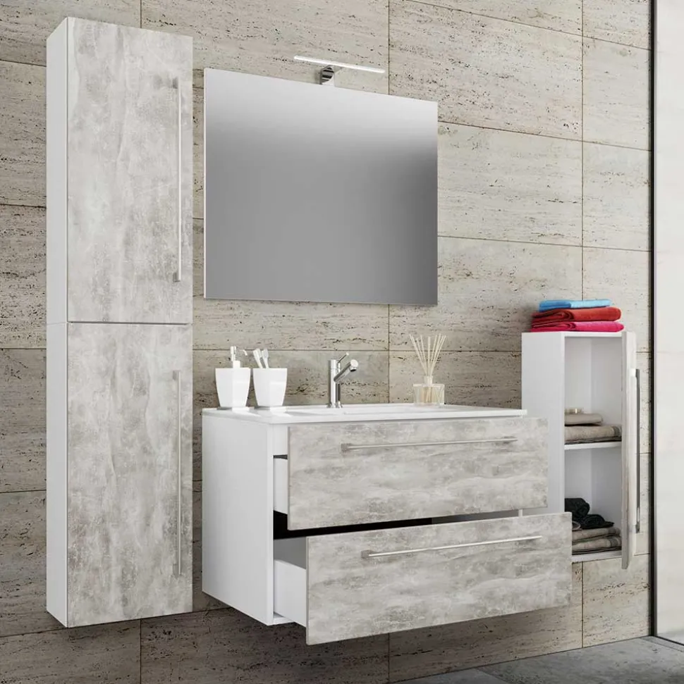 Modernes Badezimmer in Betonoptik - Salvadore (vierteilig)