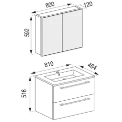 Modernes Badezimmer in Weiß - Ipsum (vierteilig)