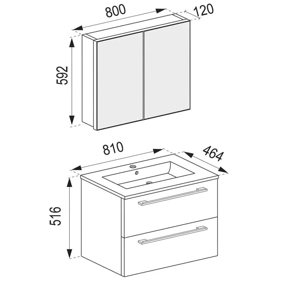 Modernes Badezimmer in Weiß - Ipsum (vierteilig)