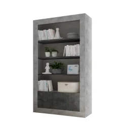 Modernes Bücherregal in Grau zweifarbig - Bari