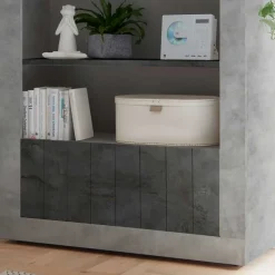 Modernes Bücherregal in Grau zweifarbig - Bari