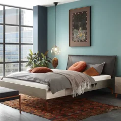 Modernes Bett mit Kunstlederkopfteil - Optica