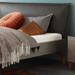 Modernes Bett mit Kunstlederkopfteil - Optica
