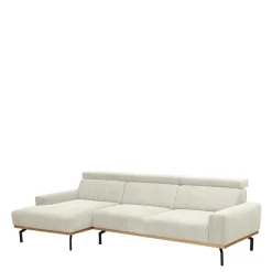 Modernes Ecksofa in Creme Cordbezug - Caldizza