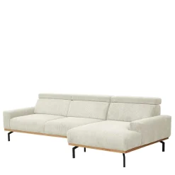 Modernes Ecksofa in Creme Cordbezug - Caldizza