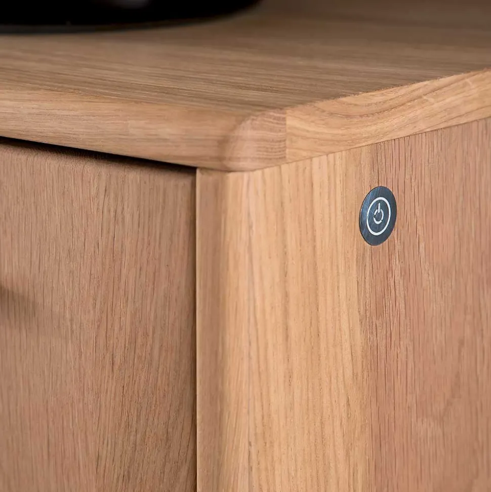 Modernes Eiche Sideboard mit Glaseinsätzen - Assela