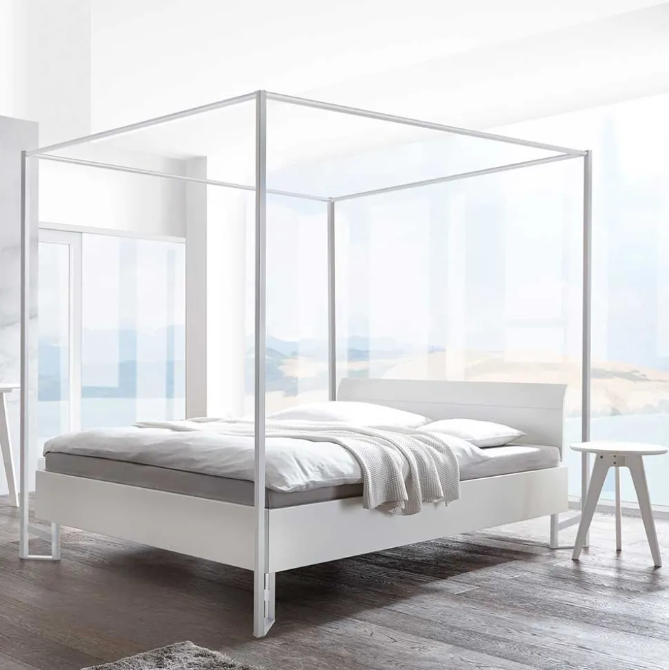 Modernes Himmelbett in Weiß - River