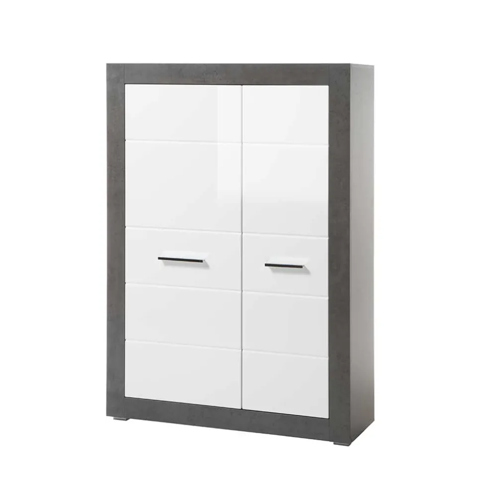 Modernes Hochglanz Highboard mit 2 Türen - Istensa I