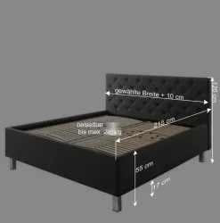 Modernes Polsterbett mit Bettkasten - Iliavos