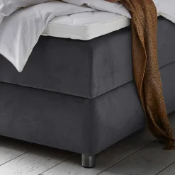 Modernes Stauraum-Boxspringbett in Anthrazit - Zavagossa