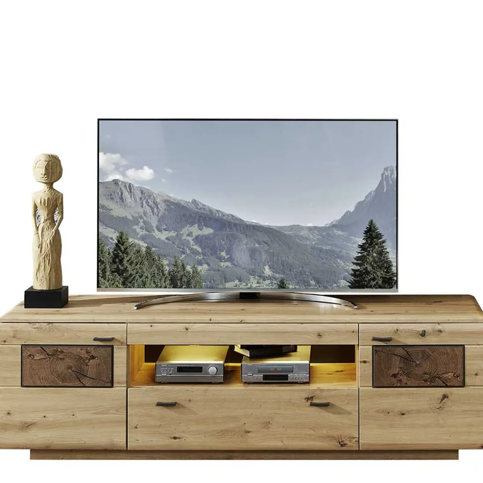 Modernes TV Lowboard in Holzoptik Wildeiche - Iniaco