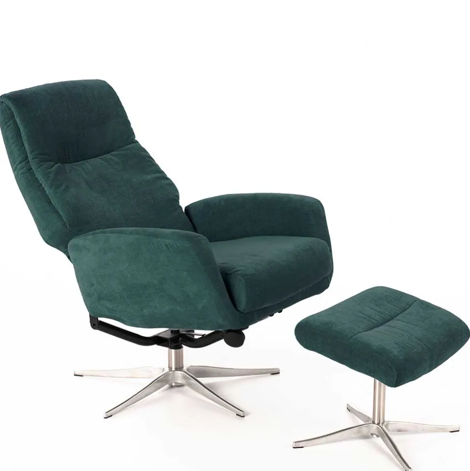 Modernes TV Sessel Set mit Fußhocker - Trapani (zweiteilig)