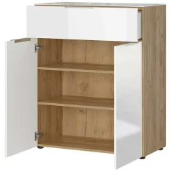 Modernes Vertiko in Weiß & Wildeiche - Duclia