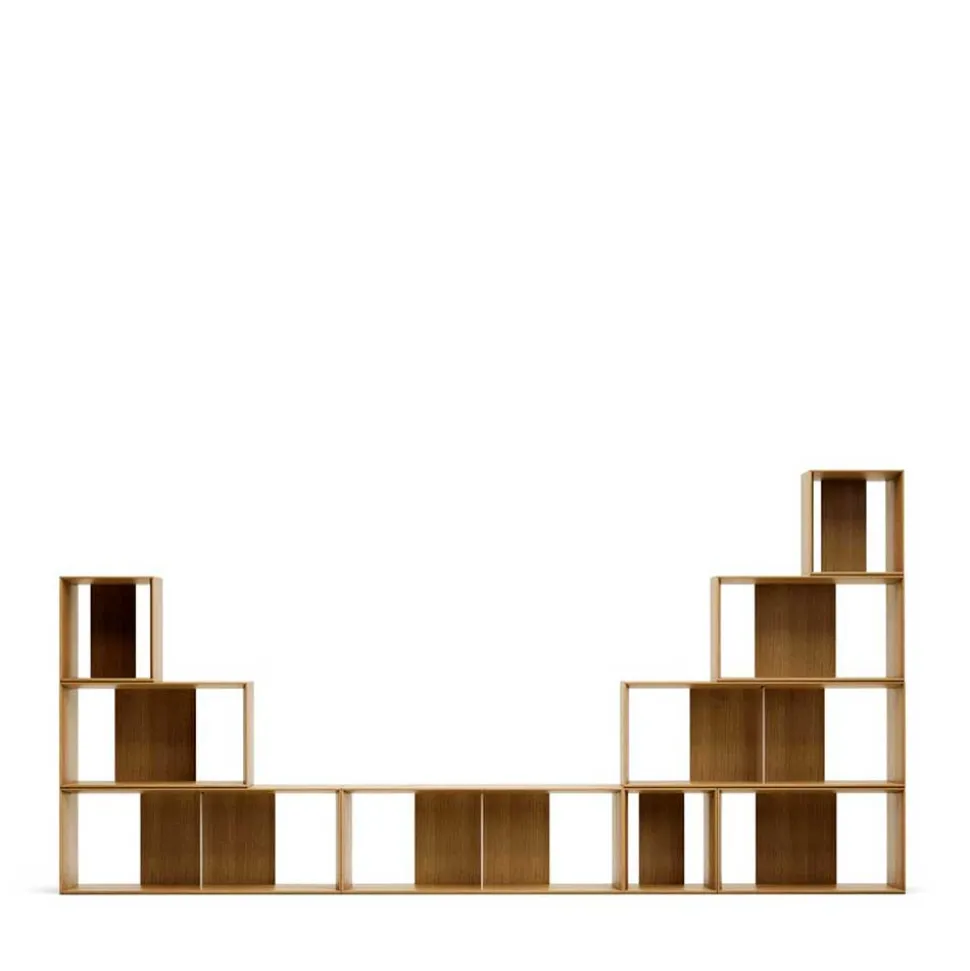 Modulares Standregal in Eiche Furnier - Hero (neunteilig)