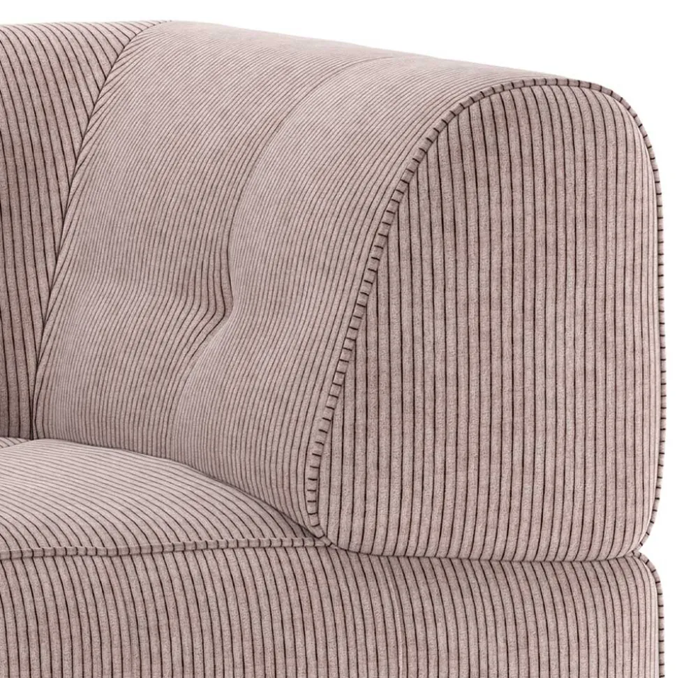 Modulsofa Eckelement aus Cord Mauve - Samorah