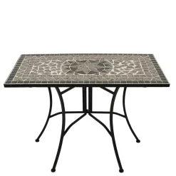 Mosaik Gartentisch in Schwarz & Grau - Tasmania