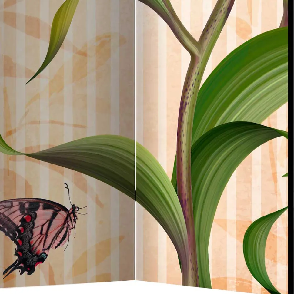 Motiv Trennwand Blume & Schmetterlinge - Rovigo