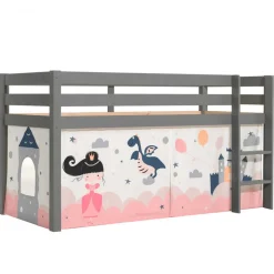 Märchen Kinderzimmer Hochbett in Grau - Uschi