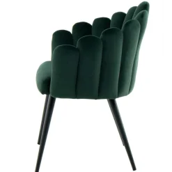 Muschel-Designstuhl in Dunkelgrün Samt - Kenia