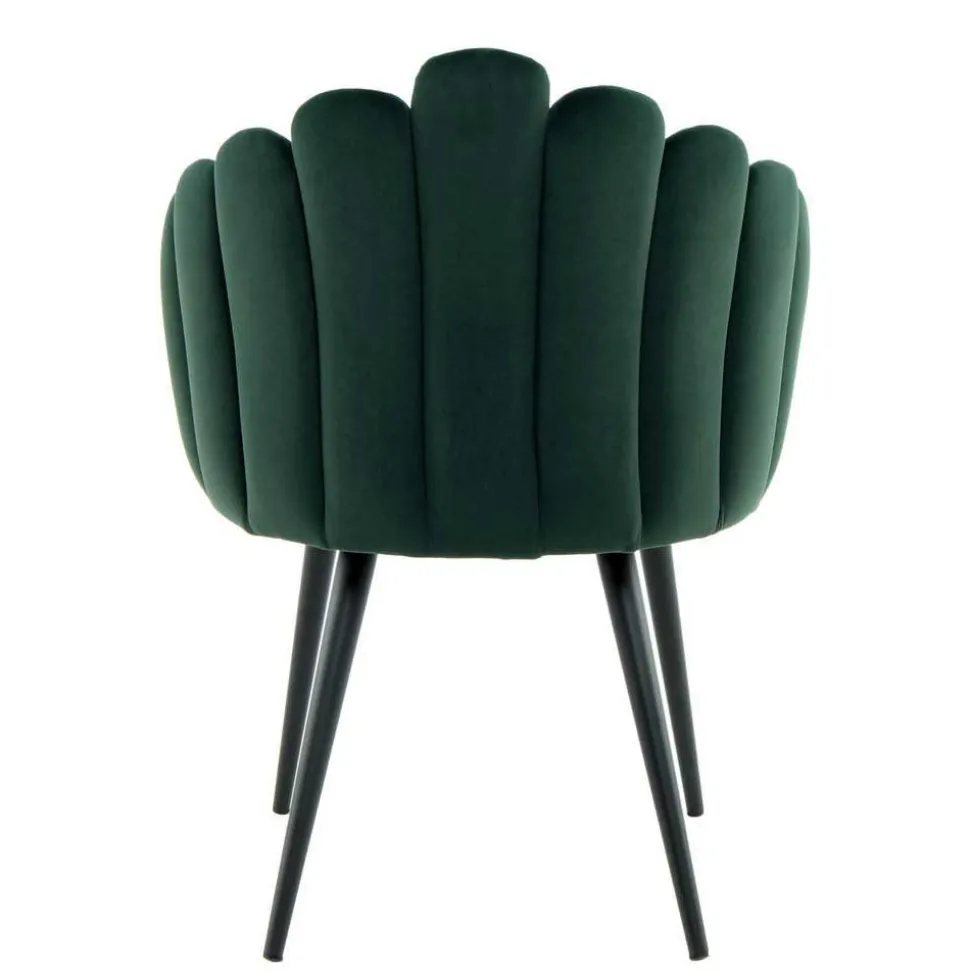 Muschel-Designstuhl in Dunkelgrün Samt - Kenia
