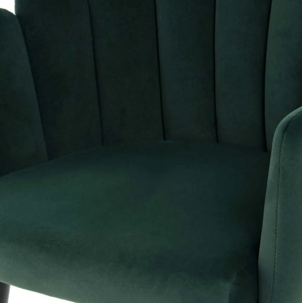 Muschel-Designstuhl in Dunkelgrün Samt - Kenia
