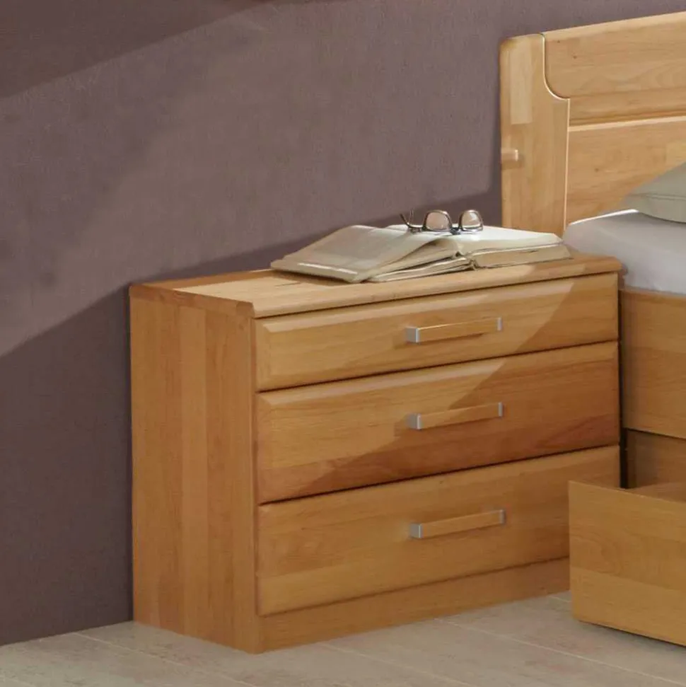 Nachtkommode Bordeaux aus Erle (2er Set)